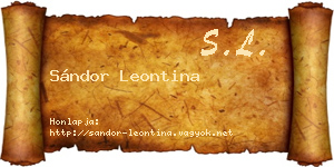 Sándor Leontina névjegykártya