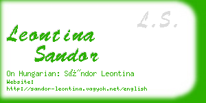 leontina sandor business card